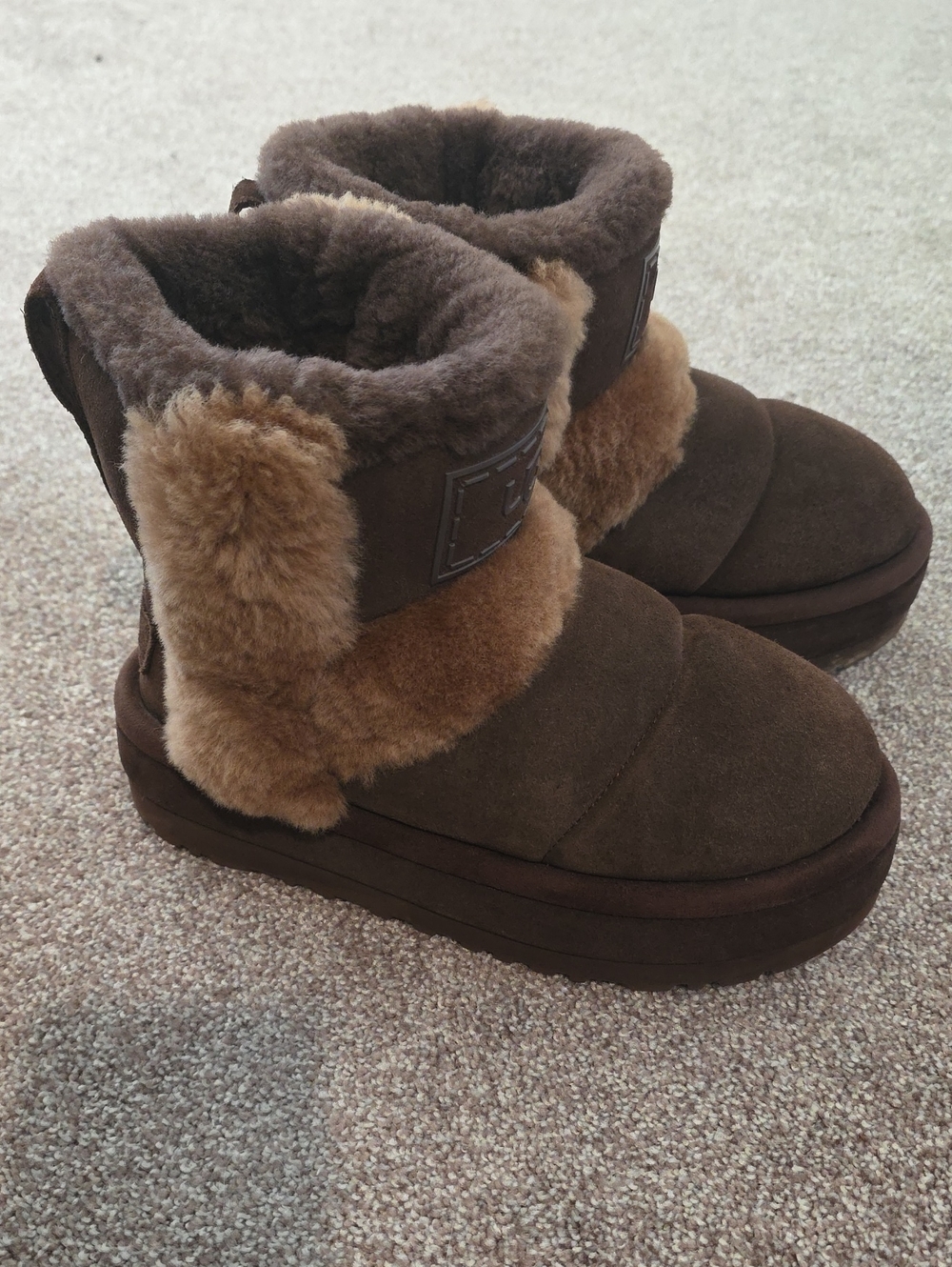 UGG Chestnut Brown Shearling Lined Short Boots